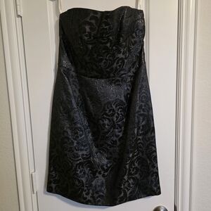 Shoshanna Strapless Textured Cocktail Dress Black Size 10